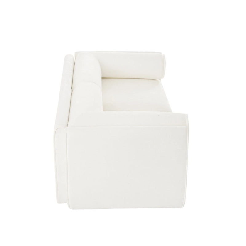 Canapé modulable 2 places en chenille de 75,5 po avec coffre de rangement, combinaison à assembler soi-même