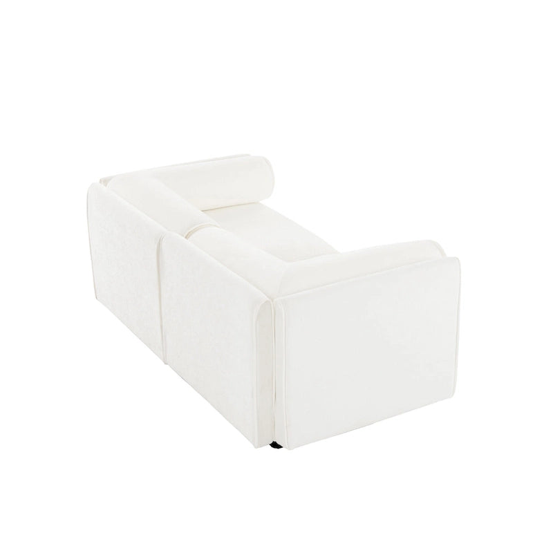 Canapé modulable 2 places en chenille de 75,5 po avec coffre de rangement, combinaison à assembler soi-même