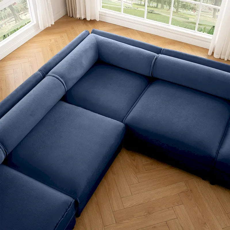 Canapé modulable 2 places en chenille de 75,5 po avec coffre de rangement, combinaison à assembler soi-même
