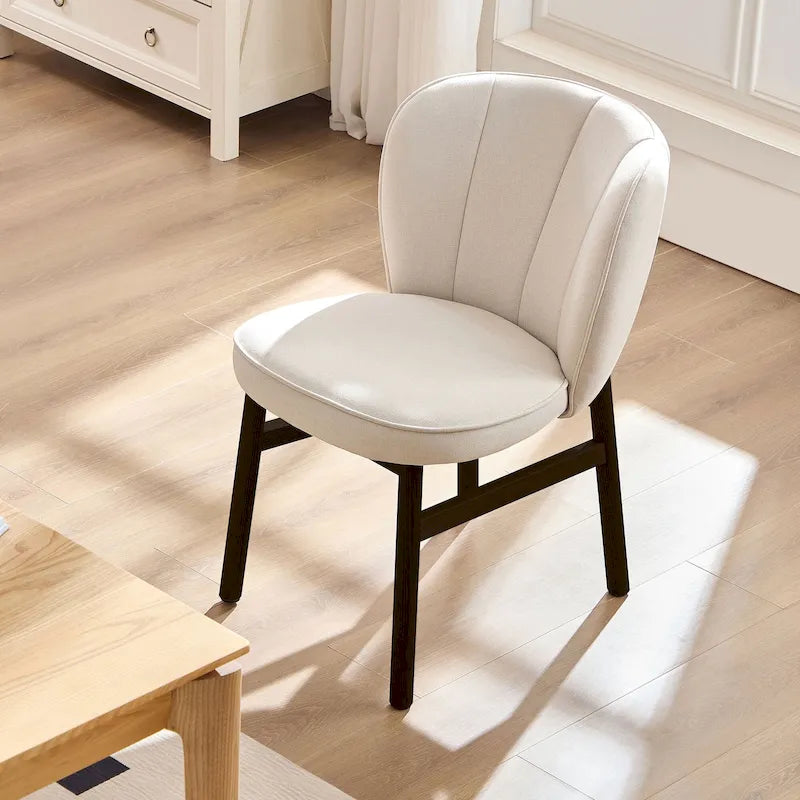 Chaise de salle à manger moderne sans accoudoirs, avec cadre en bois et assise rembourrée, adaptée à la cuisine, au salon et au restaurant