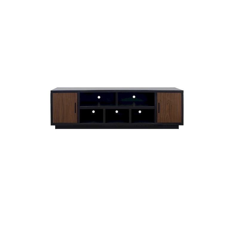 Meuble TV de 216 cm (pour téléviseurs jusqu'à 241 cm) — Aucun assemblage requis, finition noyer noir