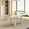 Table à manger extensible rectangulaire moderne en bois massif de 94 pouces