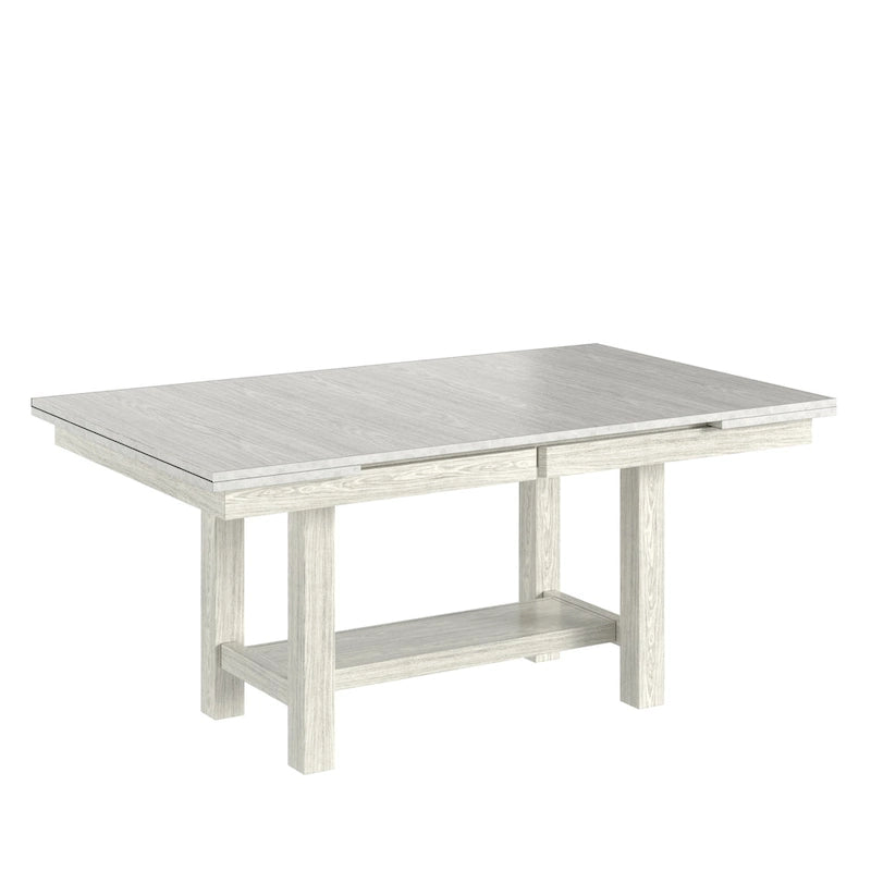 Table à manger extensible rectangulaire moderne en bois massif de 94 pouces