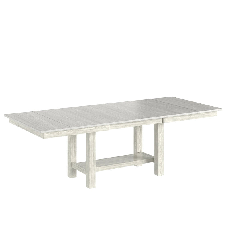 Table à manger extensible rectangulaire moderne en bois massif de 94 pouces