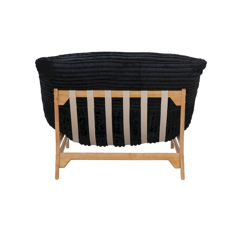 Fauteuil poire grand format, fauteuil poire moelleux avec cadre en bois massif, chaise longue confortable avec rembourrage en duvet