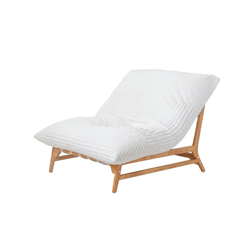 Fauteuil poire grand format, fauteuil poire moelleux avec cadre en bois massif, chaise longue confortable avec rembourrage en duvet