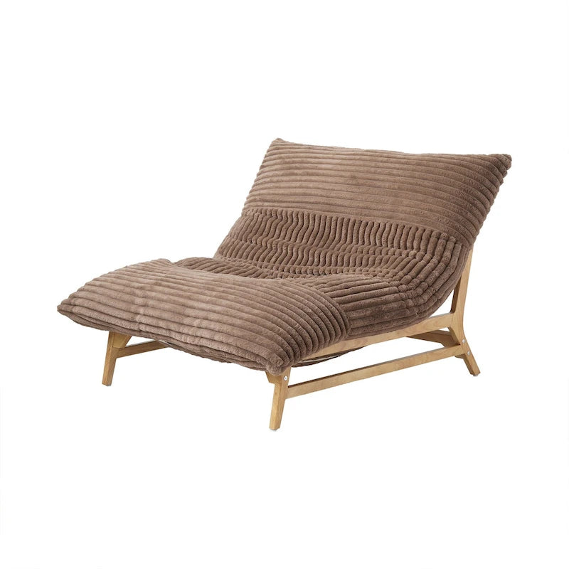 Fauteuil poire grand format, fauteuil poire moelleux avec cadre en bois massif, chaise longue confortable avec rembourrage en duvet