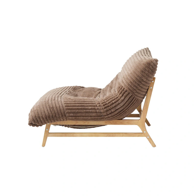 Fauteuil poire grand format, fauteuil poire moelleux avec cadre en bois massif, chaise longue confortable avec rembourrage en duvet