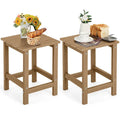 Lot de 2 tables d'appoint d'extérieur de 35,5 cm, carrées en PEHD, résistantes aux intempéries