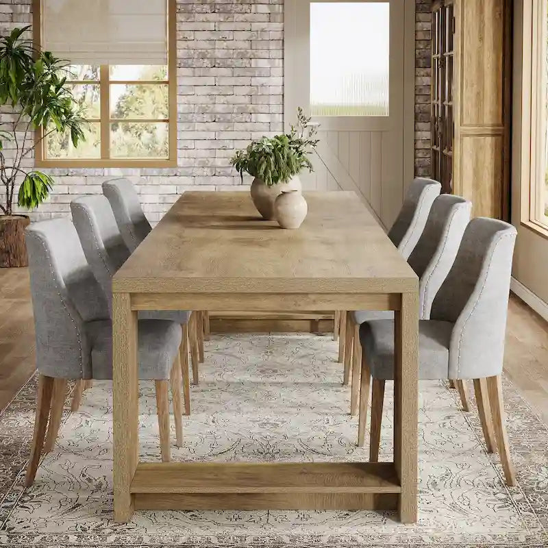 Table à manger de ferme en bois de 220 cm pour 6 à 8 personnes