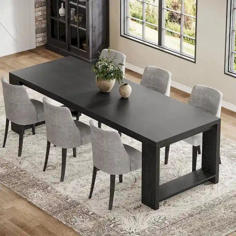 Table à manger de ferme en bois de 220 cm pour 6 à 8 personnes