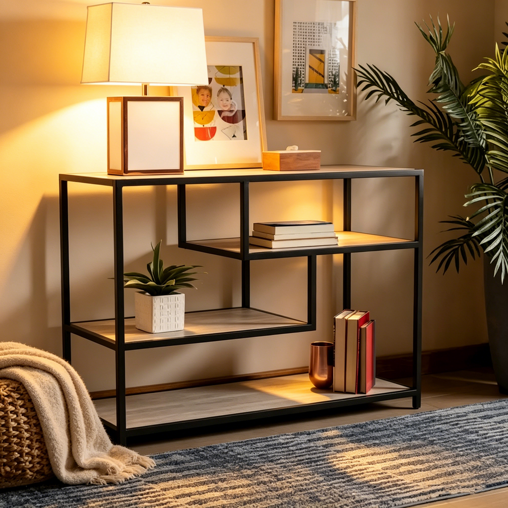 Console géométrique — 42 x 16 x 30,3 — Largeur 42 x Profondeur 16 x Hauteur 30