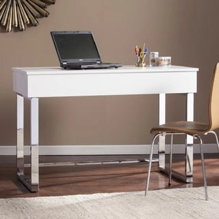 Bureau assis-debout blanc réglable en hauteur
