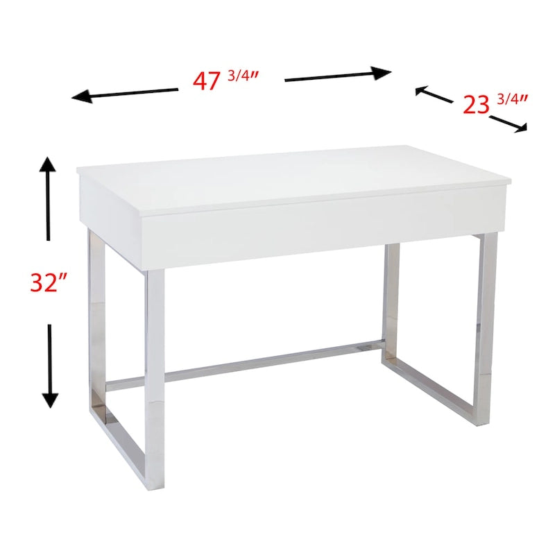 Bureau assis-debout blanc réglable en hauteur