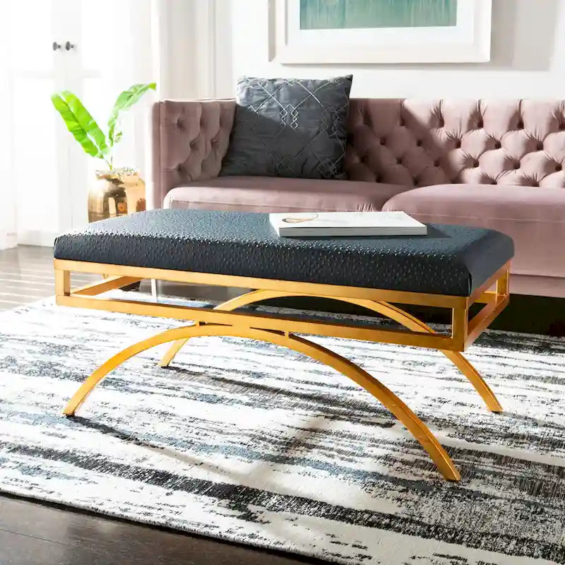Banc courbé de luxe moderne — 38 x 18 x 18,3 — Largeur 38 x Profondeur 18 x Hauteur 18