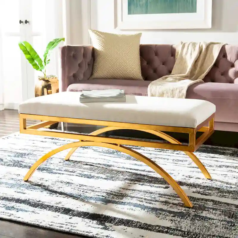 Banc courbé de luxe moderne — 38 x 18 x 18,3 — Largeur 38 x Profondeur 18 x Hauteur 18