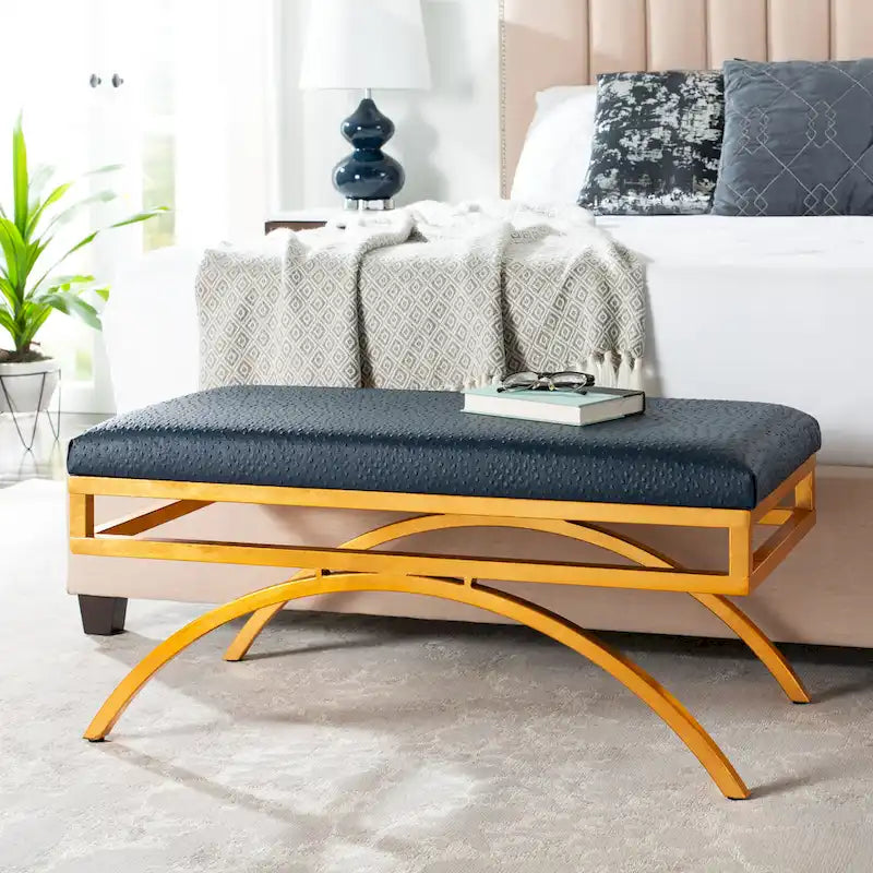 Banc courbé de luxe moderne — 38 x 18 x 18,3 — Largeur 38 x Profondeur 18 x Hauteur 18