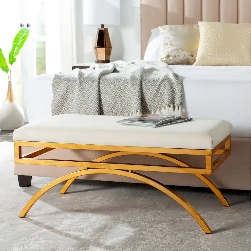 Banc courbé de luxe moderne — 38 x 18 x 18,3 — Largeur 38 x Profondeur 18 x Hauteur 18