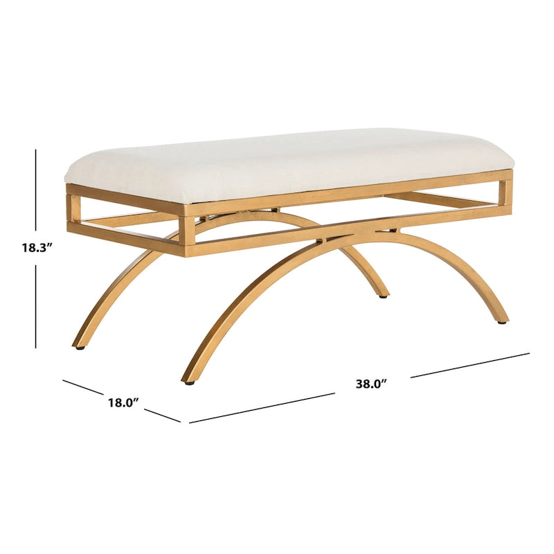 Banc courbé de luxe moderne — 38 x 18 x 18,3 — Largeur 38 x Profondeur 18 x Hauteur 18