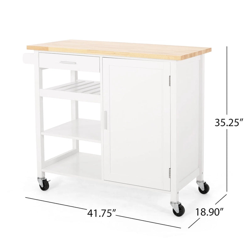 Chariot de cuisine moderne à roulettes — L 106,05 x P 48 x H 89,5 cm