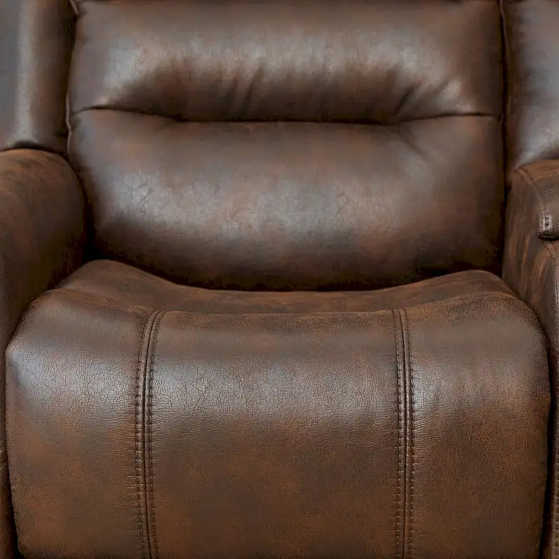 Canapé 2 places relax électrique avec têtière réglable, dossier haut et clous décoratifs