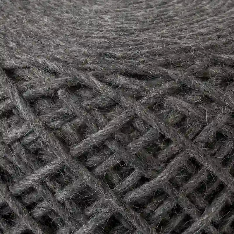 Coussin rond en laine tressée marron