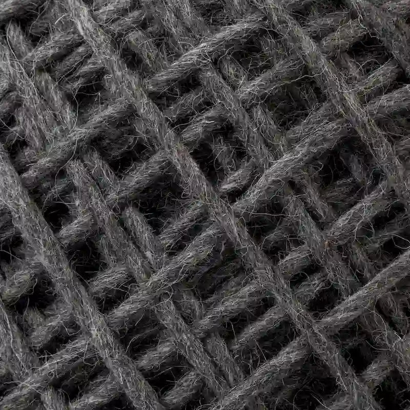 Coussin rond en laine tressée marron