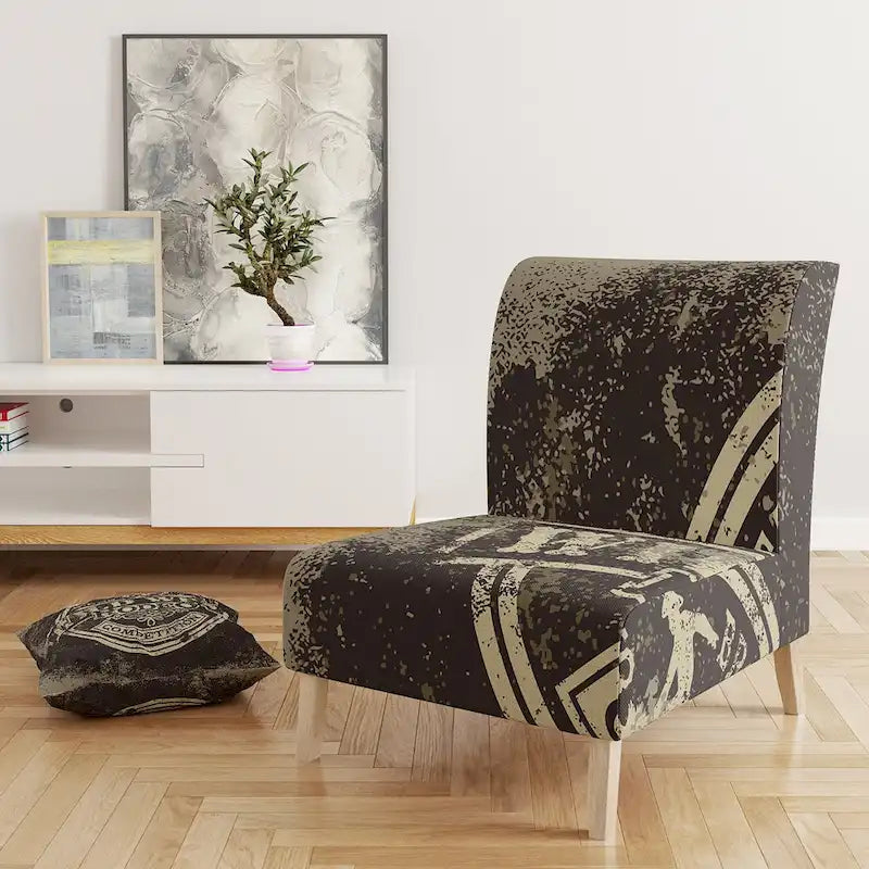 Fauteuil d'appoint rembourré de style rodéo « Far West » – Style ferme moderne (avec accoudoirs)