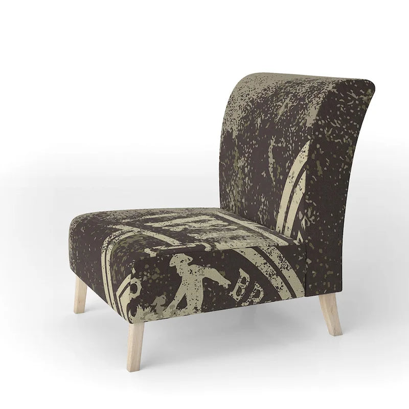 Fauteuil d'appoint rembourré de style rodéo « Far West » – Style ferme moderne (avec accoudoirs)