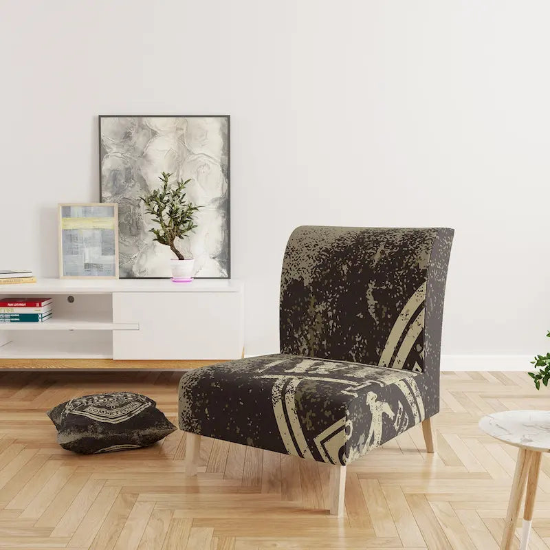 Fauteuil d'appoint rembourré de style rodéo « Far West » – Style ferme moderne (avec accoudoirs)