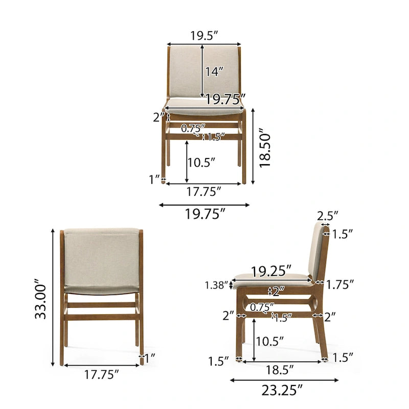Chaises de salle à manger rembourrées - deux chaises par ensemble