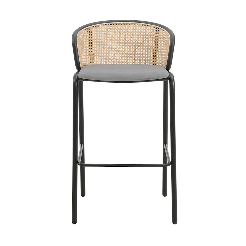 Tabourets de bar (cadre en acier thermolaqué noir) — Lot de 2 (Modèle : 37)