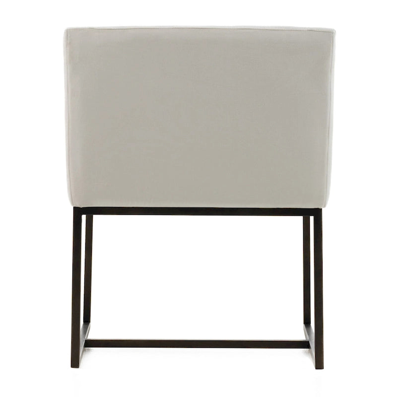 Chaise de salle à manger moderne beige et laiton antique
