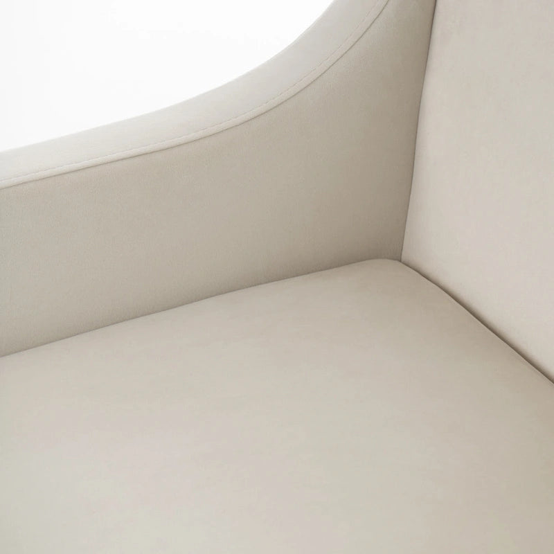 Chaise de salle à manger moderne beige et laiton antique