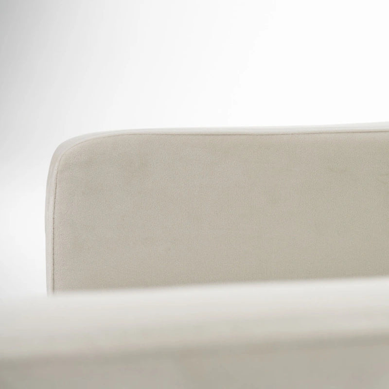 Chaise de salle à manger moderne beige et laiton antique