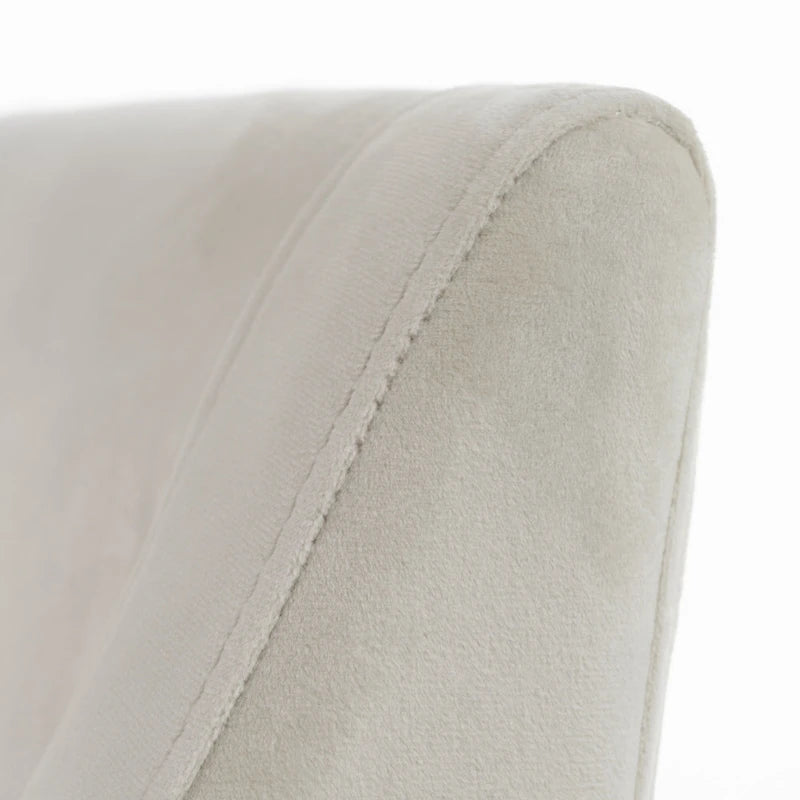 Chaise de salle à manger moderne beige et laiton antique