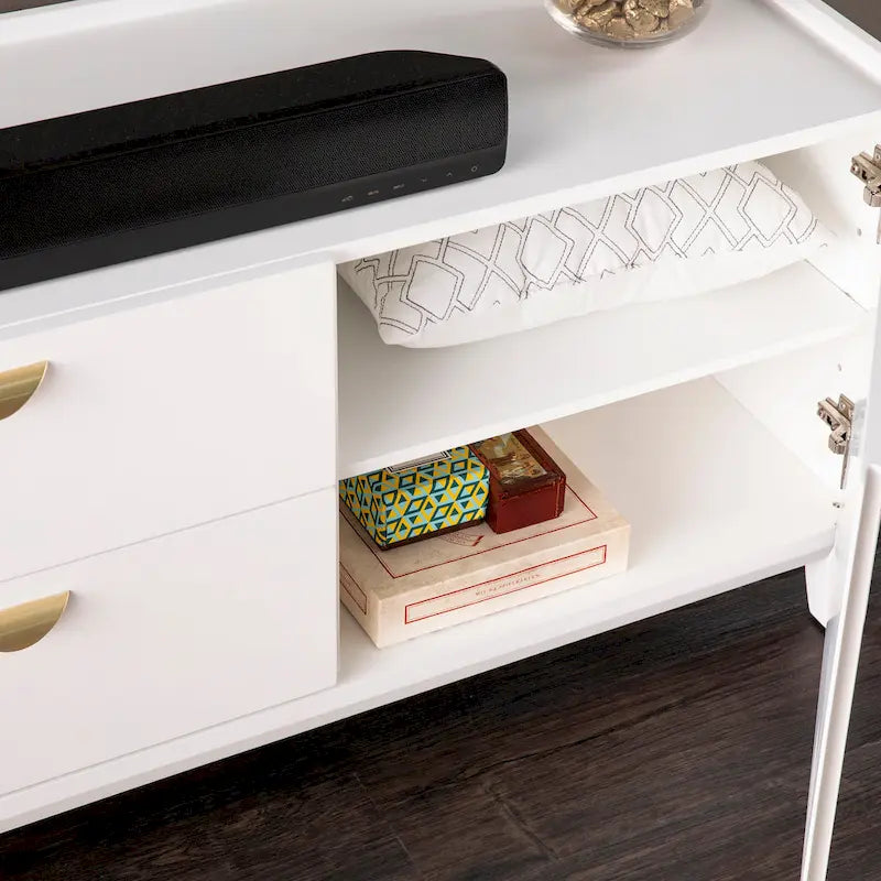 Meuble TV avec rangement (convient aux téléviseurs jusqu'à 55 pouces)