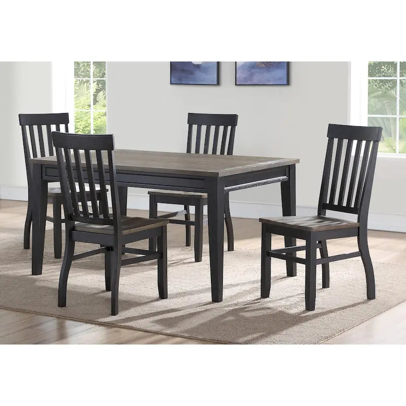 Chaises de salle à manger bicolores ébène et bois flotté — Lot de deux