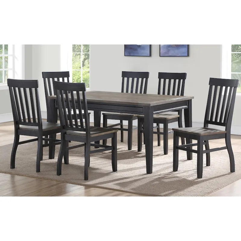 Chaises de salle à manger bicolores ébène et bois flotté — Lot de deux