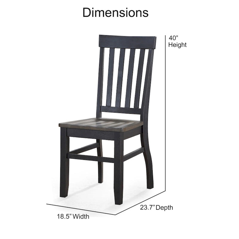 Chaises de salle à manger bicolores ébène et bois flotté — Lot de deux
