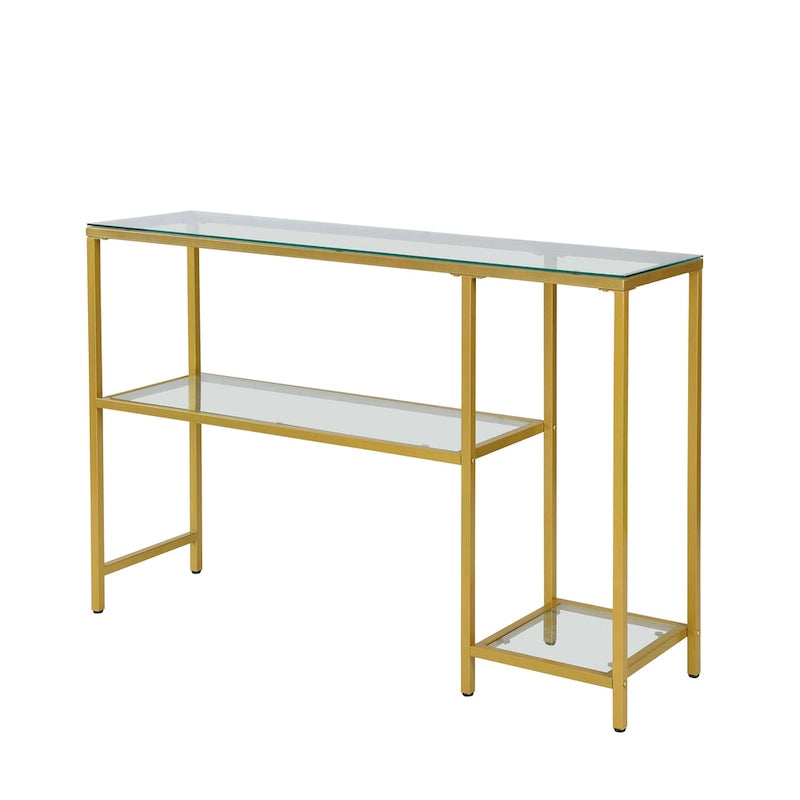 Console d'entrée avec étagère — Doré