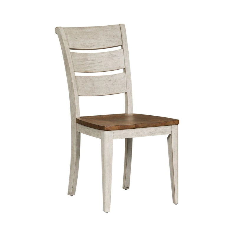 Chaise d'appoint à dossier échelle blanc antique « Farmhouse Reimagined » (lot de 2)