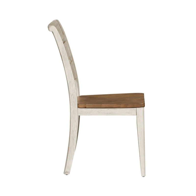 Chaise d'appoint à dossier échelle blanc antique « Farmhouse Reimagined » (lot de 2)