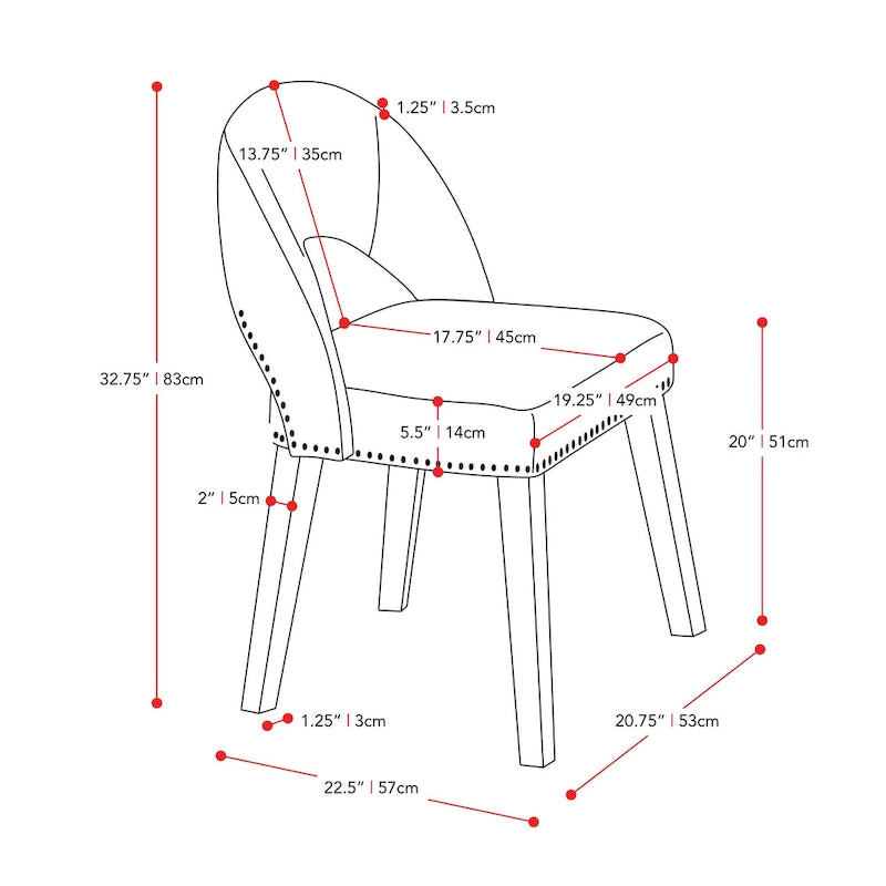 Chaises de salle à manger rembourrées (lot de 2)