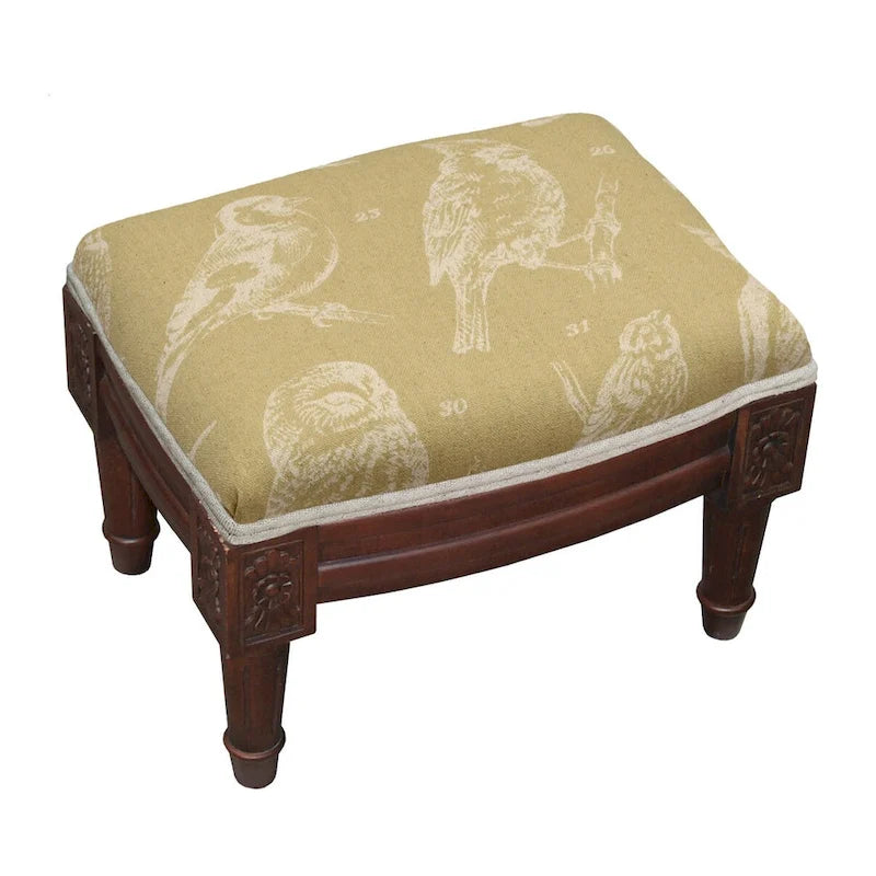 Repose-pieds rembourré en bois Bird Watch