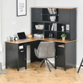 Bureau d'angle en L (avec étagères) — Bureau d'ordinateur / Poste de travail