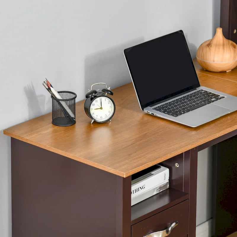 Bureau d'angle en L (avec étagères) — Bureau d'ordinateur / Poste de travail