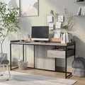 Bureau d'ordinateur en acier de 63 pouces avec ports USB