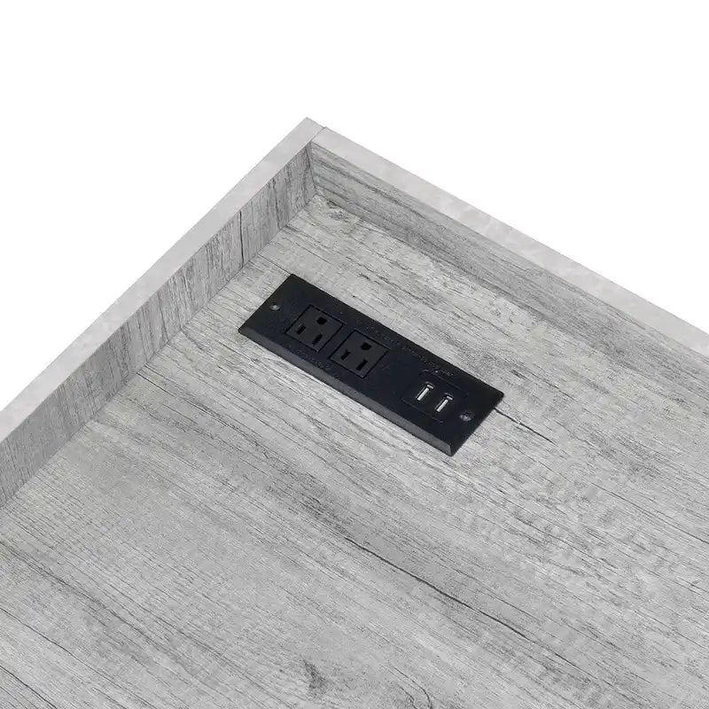 Bureau d'ordinateur en acier de 63 pouces avec ports USB