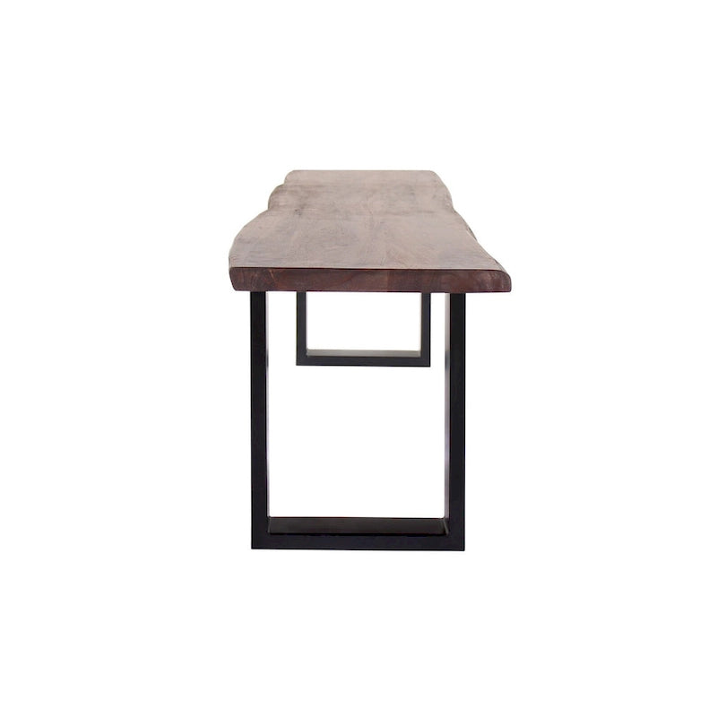 Tabouret de bar en bois d'acacia et fer forgé fait main
